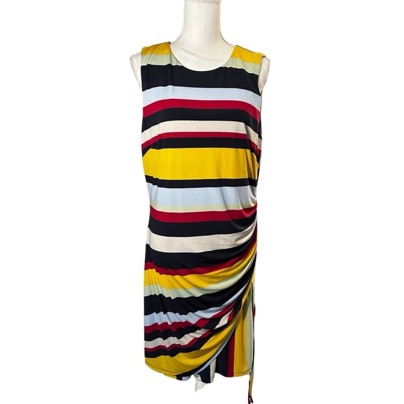 Julia Jordan Striped Knee Length Sleeveless Dress - Picture 2 of 5